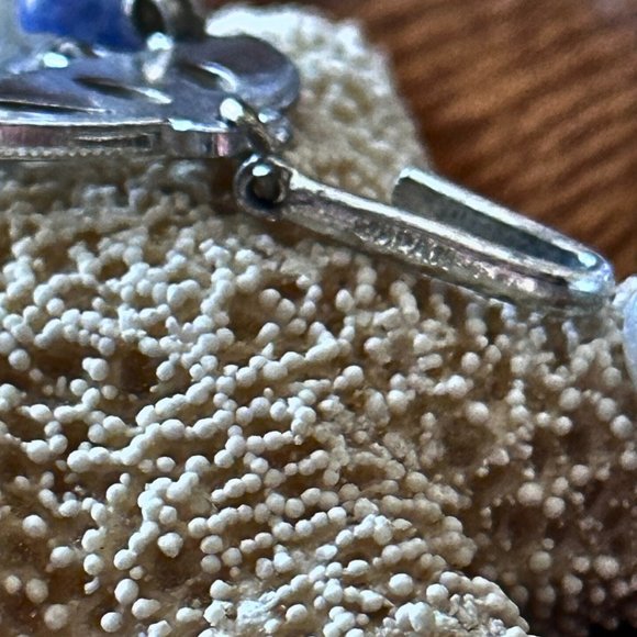 Mid-Century Vintage Four Strand Blue and White 17" Necklace Stamped Japan - Picture 7 of 7